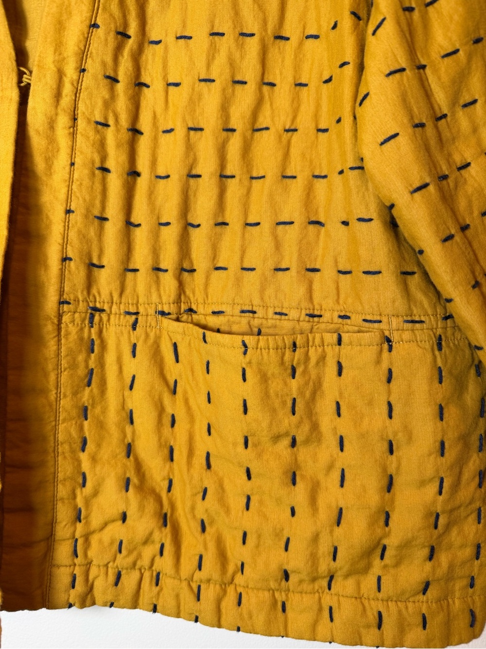 J.Jill Pure Jill Kantha Quilted Kimono Jacket Goldenrod Yellow - Picture 4 of 12